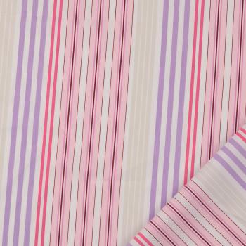 Baumwoll-Popeline - Streifen multicolor flieder